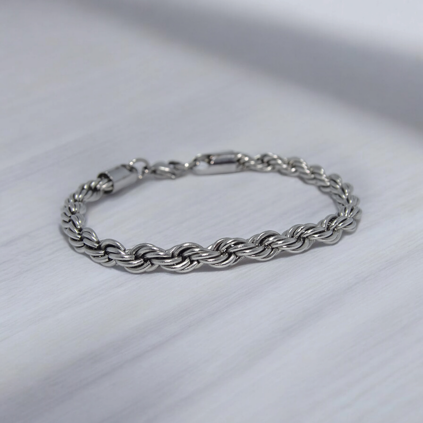 Twisted Rope Chain Stainless Steel Bracelet