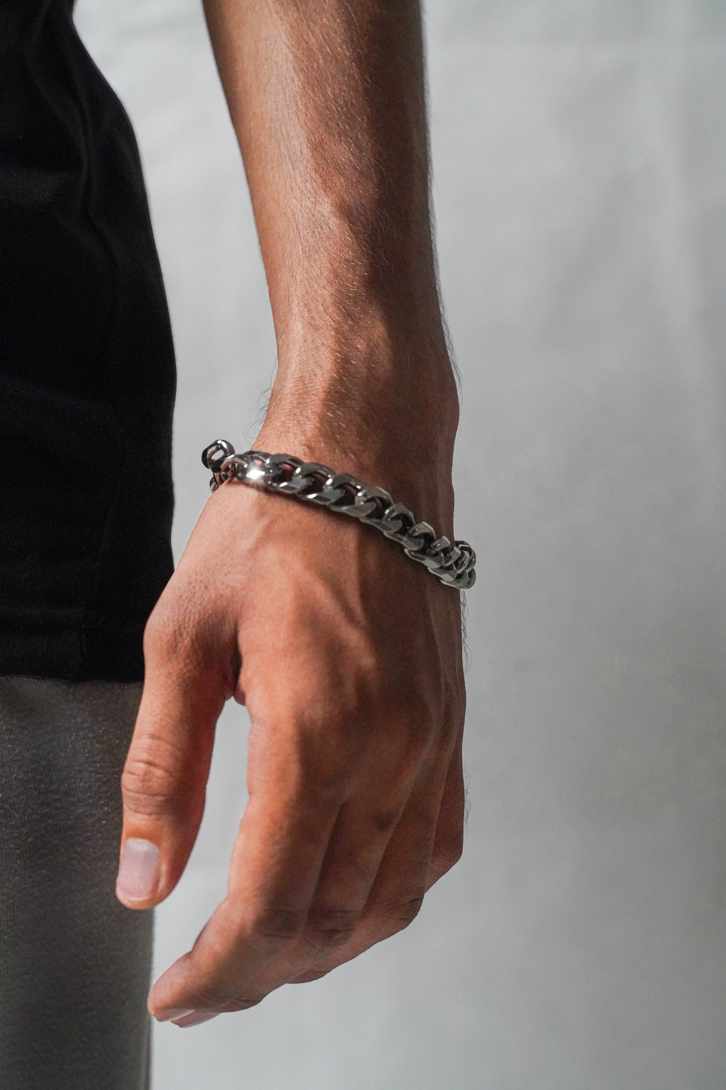 Silver Steel Chain Bracelet