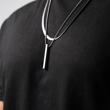 Bar Pendant with Stainless Steel Snack Chain